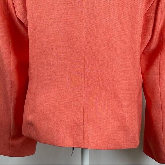 John Meyer Coral Orange Ruffled Collar Party Event Occasion Jacket NWT Size 18 - Picture 7 of 14